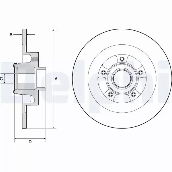 DELPHI TARCZA HAMULCOWA BG9134RSC 