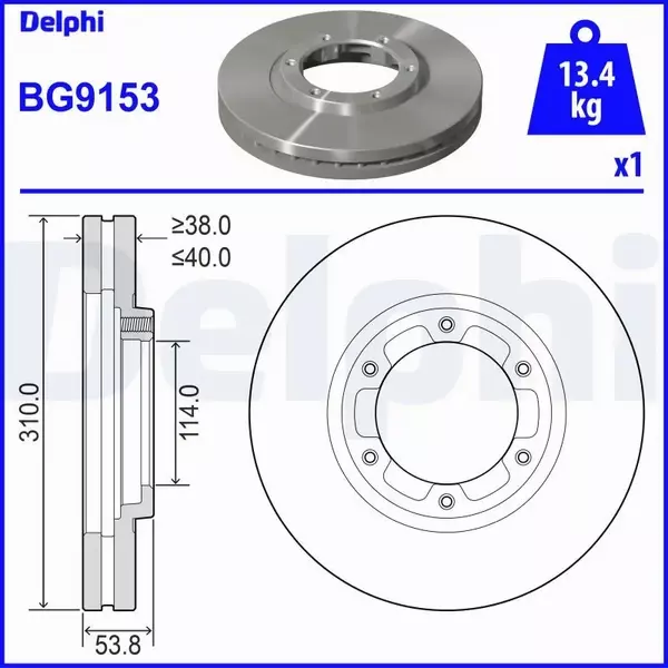 DELPHI TARCZA HAMULCOWA BG9153 