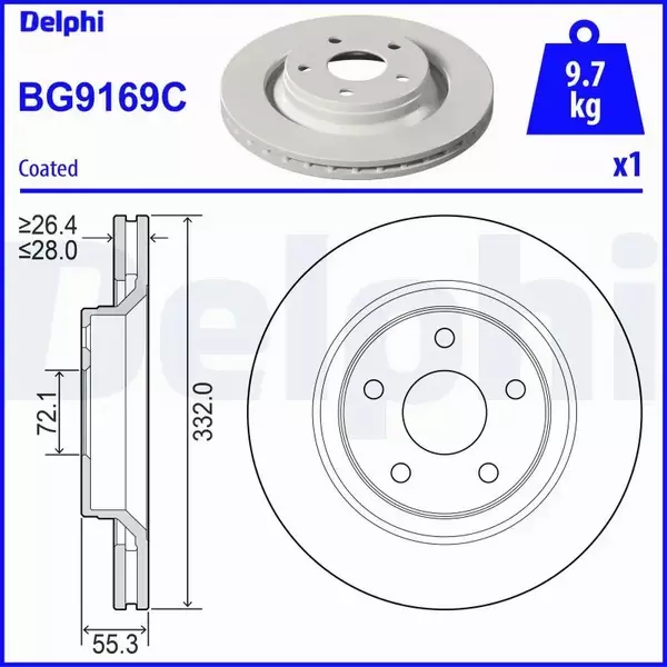 DELPHI TARCZE HAMULCOWE PRZÓD BG9169C 