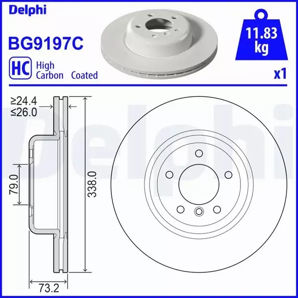 DELPHI TARCZA HAMULCOWA BG9197C 