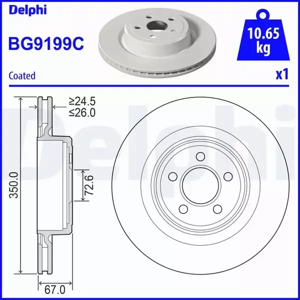 DELPHI TARCZA HAMULCOWA BG9199C 