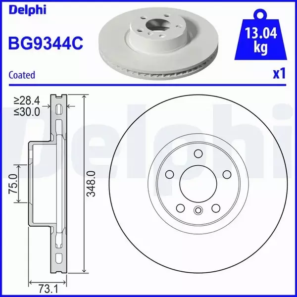 DELPHI TARCZA HAMULCOWA BG9344C 