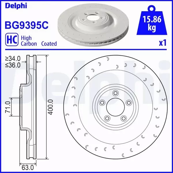 DELPHI TARCZA HAMULCOWA BG9395C 