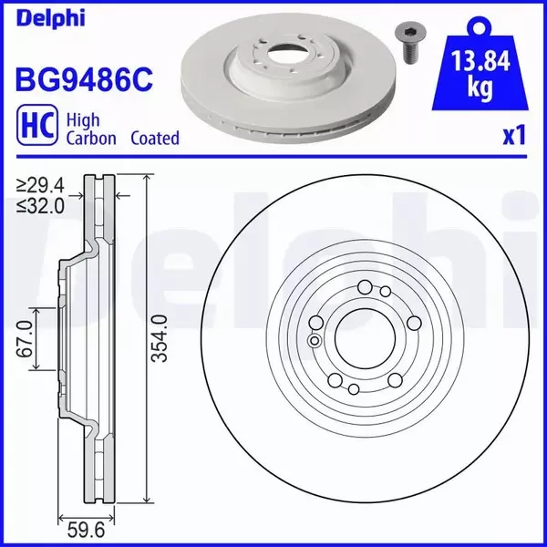 DELPHI TARCZA HAMULCOWA BG9486C 