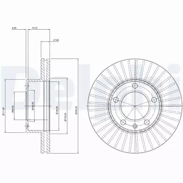 DELPHI TARCZE HAMULCOWE PRZÓD BG9692 