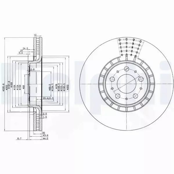 DELPHI TARCZE HAMULCOWE PRZÓD BG9783C 