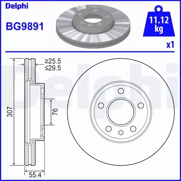 DELPHI TARCZE HAMULCOWE PRZÓD BG9891 