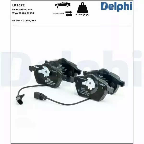 DELPHI TARCZE+KLOCKI PRZÓD A4 B5 B6 B7 A6 C5 SUPERB PASSAT B5 288MM 