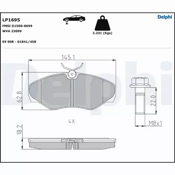 DELPHI TARCZE+KLOCKI PRZÓD RENAULT TRAFIC II 305MM 