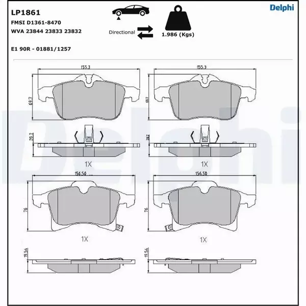 DELPHI TARCZE+KLOCKI PRZÓD ASTRA G H MERIVA A B ZAFIRA B 280MM 