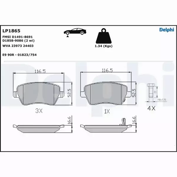 DELPHI TARCZE+KLOCKI PRZÓD NISSAN MICRA K12 260MM 