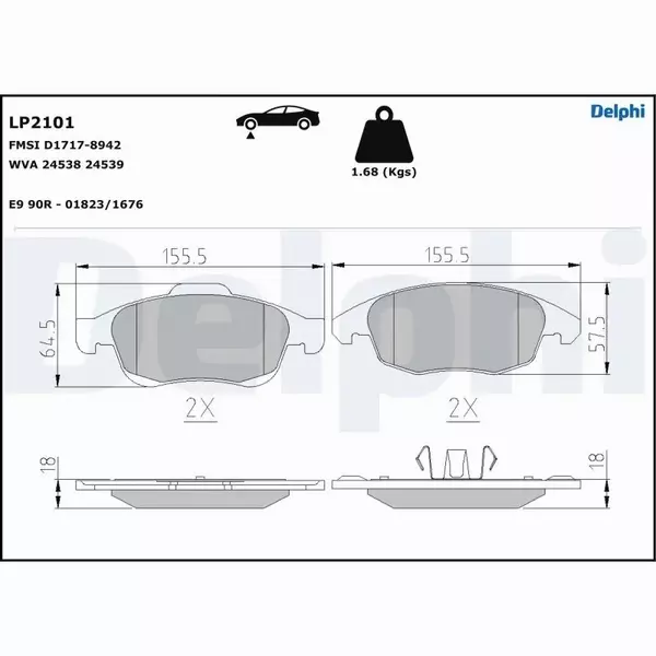 DELPHI KLOCKI PRZÓD CITROEN BERLINGO II C4 II 