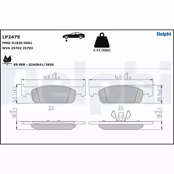 DELPHI KLOCKI HAMULCOWE LP2479 