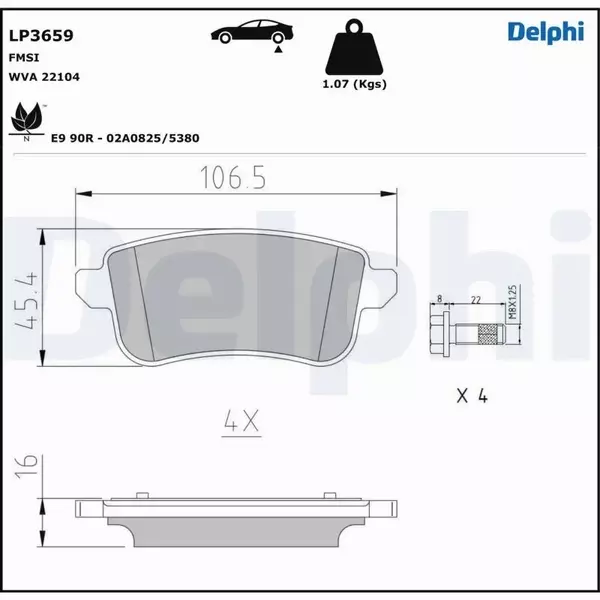 DELPHI KLOCKI HAMULCOWE LP3659 