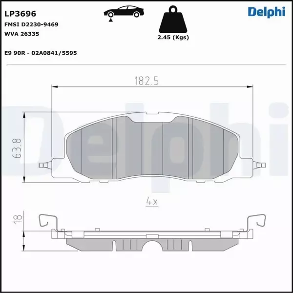 DELPHI KLOCKI HAMULCOWE LP3696 