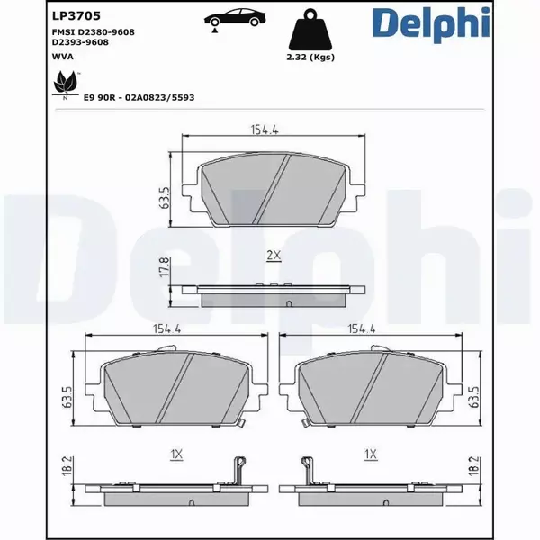 DELPHI KLOCKI HAMULCOWE LP3705 