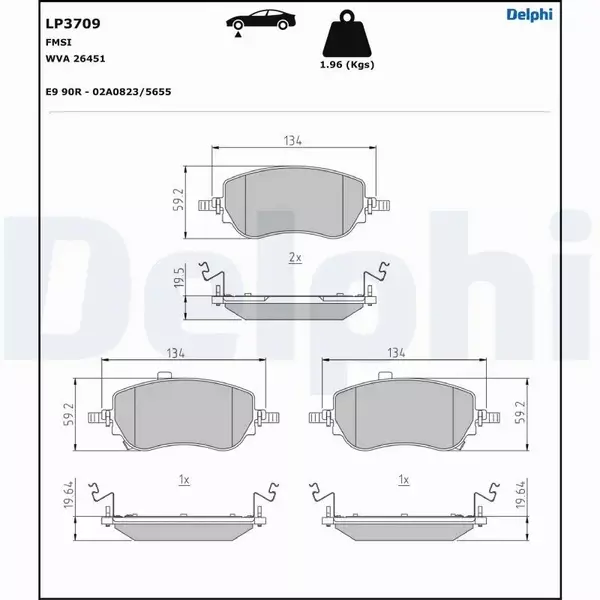 DELPHI KLOCKI HAMULCOWE LP3709 