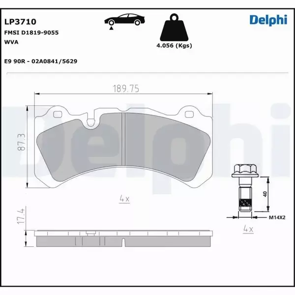 DELPHI KLOCKI HAMULCOWE LP3710 