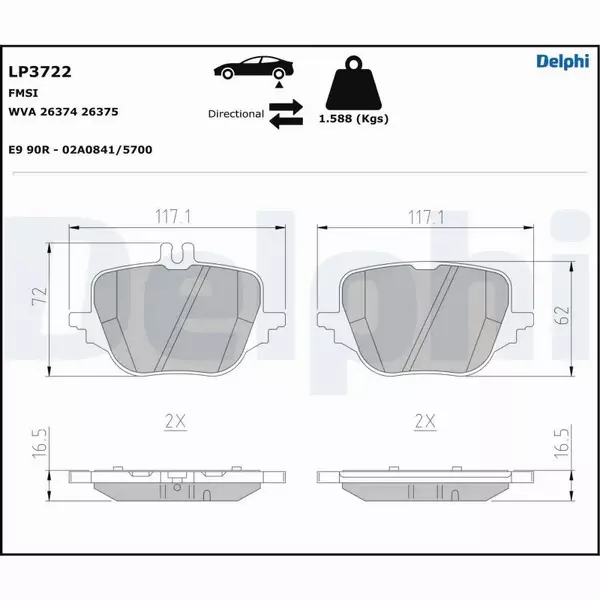 DELPHI KLOCKI HAMULCOWE LP3722 