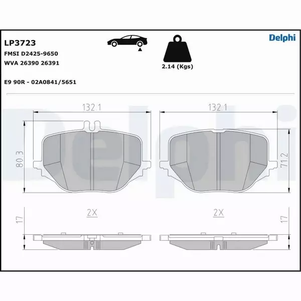 DELPHI KLOCKI HAMULCOWE LP3723 