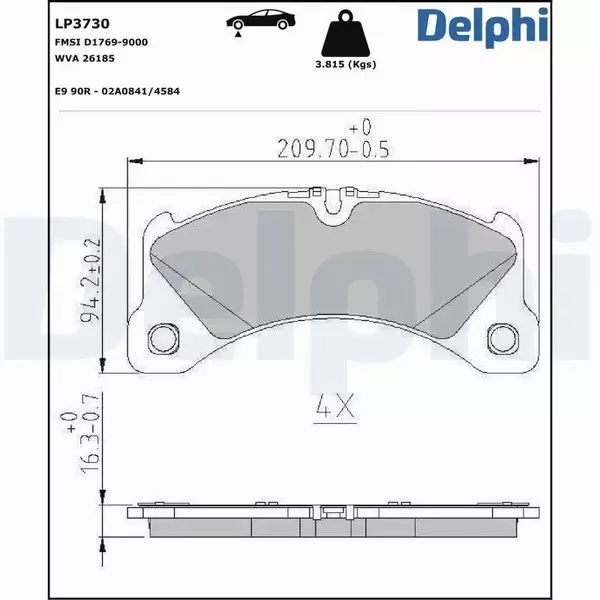 DELPHI KLOCKI HAMULCOWE LP3730 