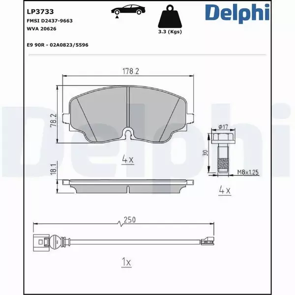 DELPHI KLOCKI HAMULCOWE LP3733 