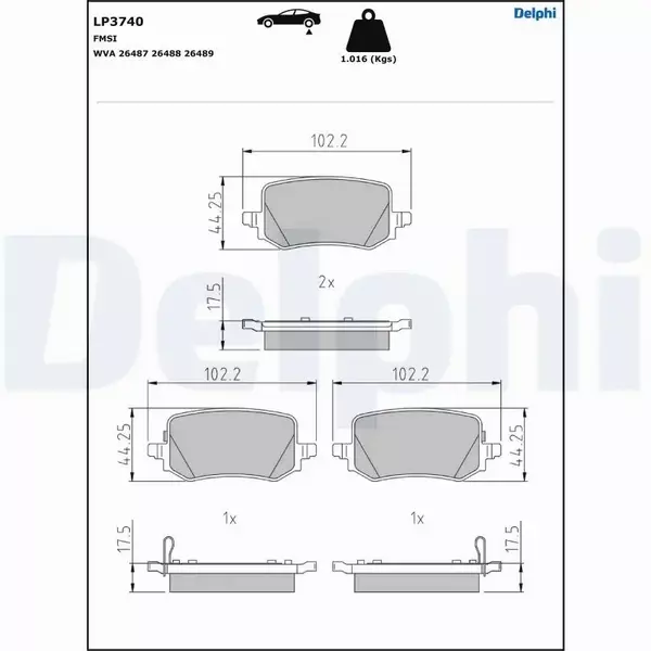 DELPHI KLOCKI HAMULCOWE LP3740 