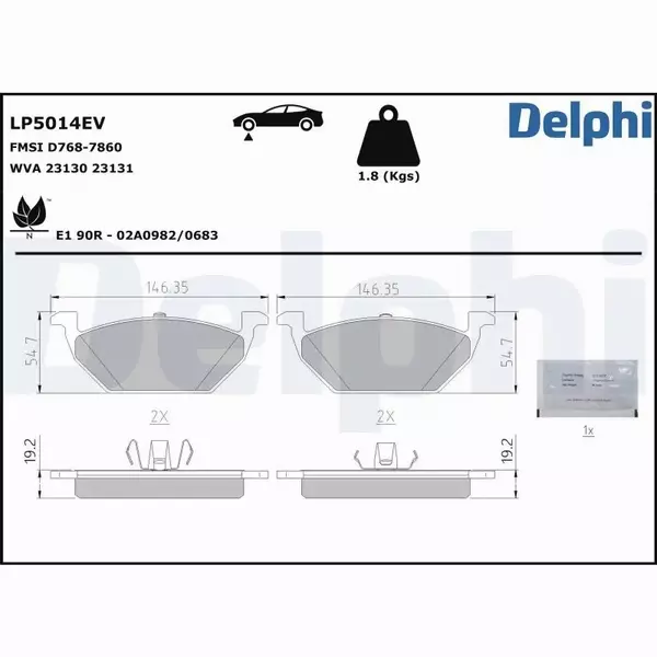 DELPHI KLOCKI HAMULCOWE LP5014EV 