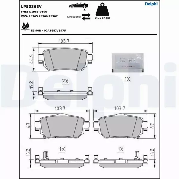 DELPHI KLOCKI HAMULCOWE LP5036EV 