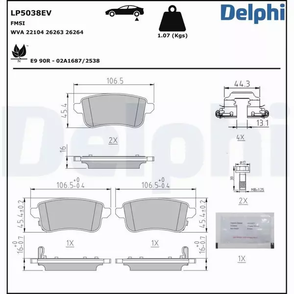 DELPHI KLOCKI HAMULCOWE LP5038EV 