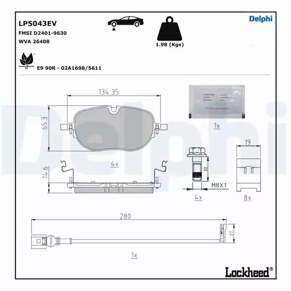 DELPHI KLOCKI HAMULCOWE LP5043EV 