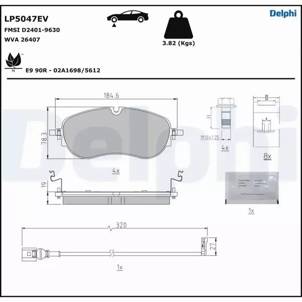 DELPHI KLOCKI HAMULCOWE LP5047EV 