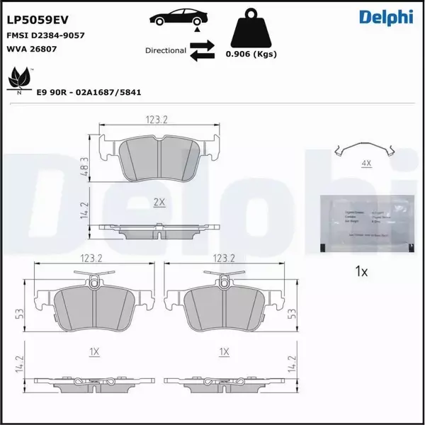 DELPHI KLOCKI HAMULCOWE LP5059EV 