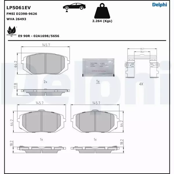 DELPHI KLOCKI HAMULCOWE LP5061EV 