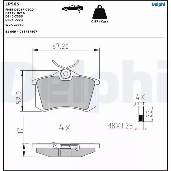 DELPHI TARCZE+KLOCKI TYŁ CITROEN C4 GRAND PICASSO 