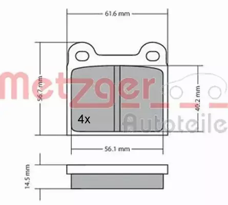 METZGER KLOCKI HAMULCOWE 1170003 