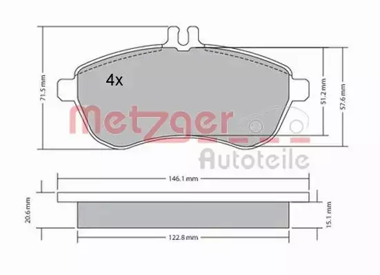 METZGER KLOCKI HAMULCOWE 1170046 