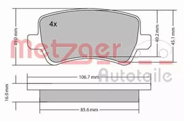 METZGER KLOCKI HAMULCOWE 1170056 