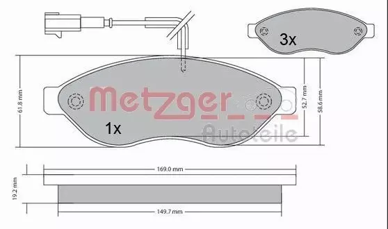 METZGER KLOCKI HAMULCOWE 1170073 