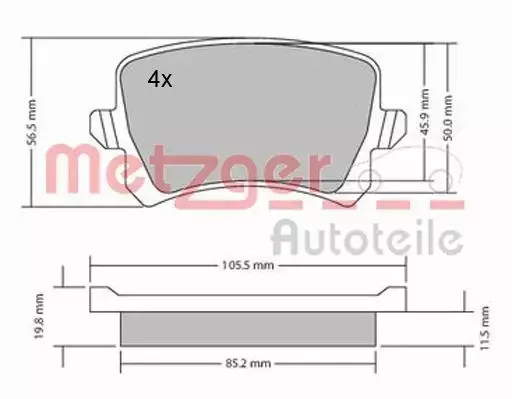 METZGER KLOCKI HAMULCOWE 1170116 