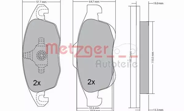 METZGER KLOCKI HAMULCOWE 1170129 