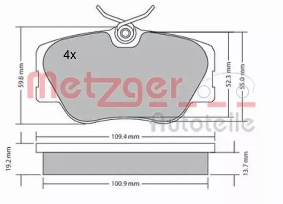 METZGER KLOCKI HAMULCOWE 1170151 