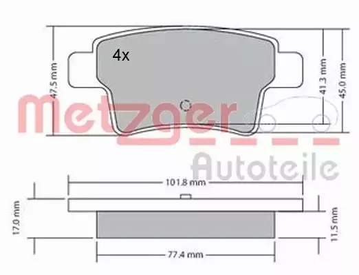 METZGER KLOCKI HAMULCOWE 1170264 