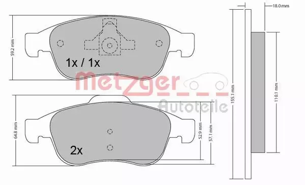 METZGER KLOCKI HAMULCOWE 1170265 