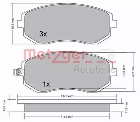 METZGER KLOCKI HAMULCOWE 1170275 