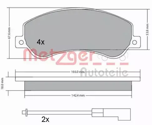 METZGER KLOCKI HAMULCOWE 1170290 