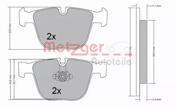 METZGER KLOCKI HAMULCOWE 1170356 