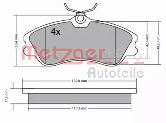 METZGER KLOCKI HAMULCOWE 1170377 