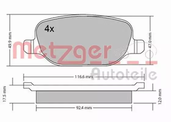 METZGER KLOCKI HAMULCOWE 1170403 