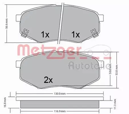 METZGER KLOCKI HAMULCOWE 1170524 